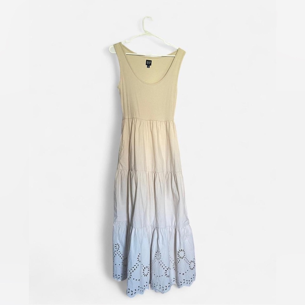 GAP Beige Eyelet Midi Dress